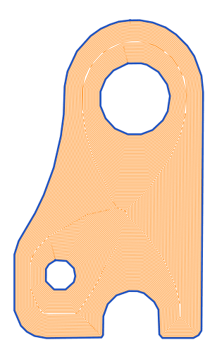 Shape with optimized hatch fill, ready to engrave or cut